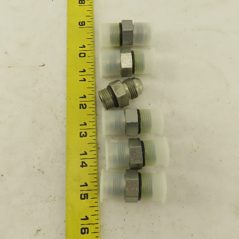 Parker 8F50XS 3/8" OD Tube X 3/4-16 (-8) JIC Flare 3/4-16 Male O-Ring Lot Of 6