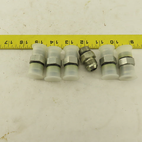 Parker 8F50XS 3/8" OD Tube X 3/4-16 (-8) JIC Flare 3/4-16 Male O-Ring Lot Of 6