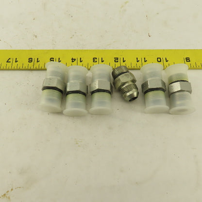 Parker 8F50XS 3/8" OD Tube X 3/4-16 (-8) JIC Flare 3/4-16 Male O-Ring Lot Of 6