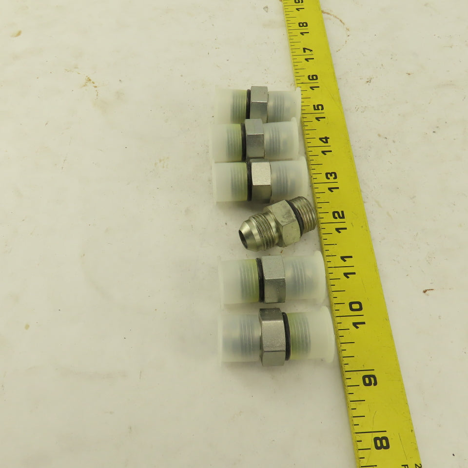 Parker 8F50XS 3/8" OD Tube X 3/4-16 (-8) JIC Flare 3/4-16 Male O-Ring Lot Of 6