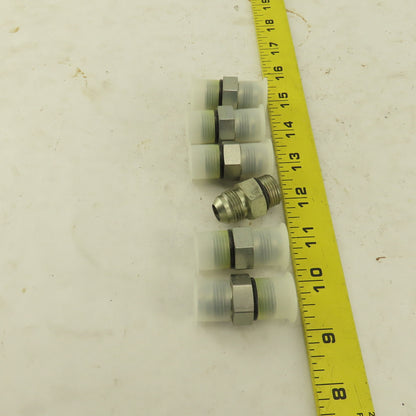 Parker 8F50XS 3/8" OD Tube X 3/4-16 (-8) JIC Flare 3/4-16 Male O-Ring Lot Of 6