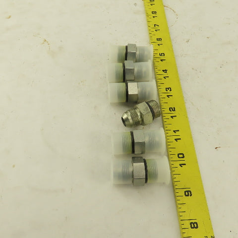 Parker 8F50XS 3/8" OD Tube X 3/4-16 (-8) JIC Flare 3/4-16 Male O-Ring Lot Of 6