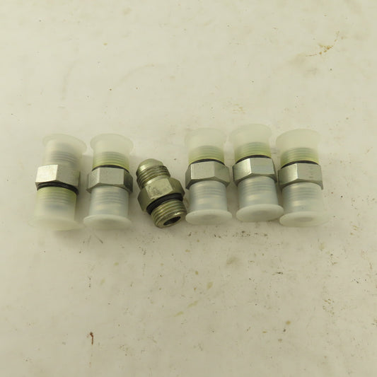 Parker 8F50XS 3/8" OD Tube X 3/4-16 (-8) JIC Flare 3/4-16 Male O-Ring Lot Of 6