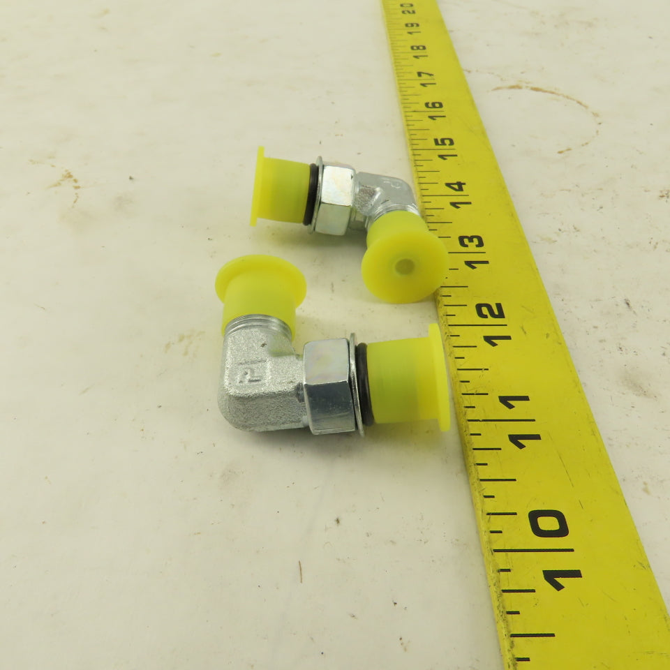 1/4" OD Tube 9/16-18 JIC 9/16-18 O-Ring Boss 90-? Elbow Lot Of 2