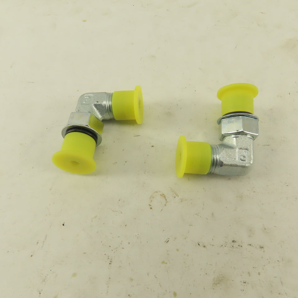 1/4" OD Tube 9/16-18 JIC 9/16-18 O-Ring Boss 90-? Elbow Lot Of 2