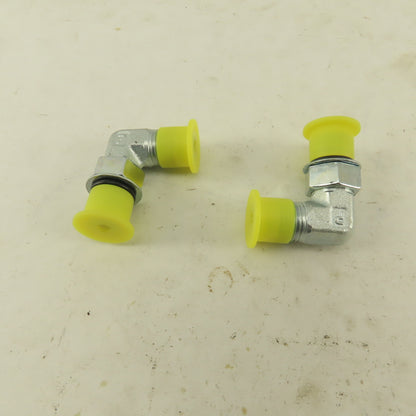 1/4" OD Tube 9/16-18 JIC 9/16-18 O-Ring Boss 90-? Elbow Lot Of 2