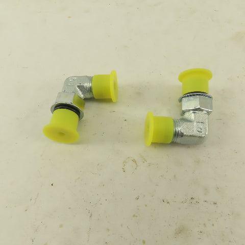 1/4" OD Tube 9/16-18 JIC 9/16-18 O-Ring Boss 90-? Elbow Lot Of 2