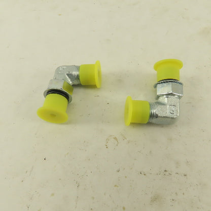 1/4" OD Tube 9/16-18 JIC 9/16-18 O-Ring Boss 90-? Elbow Lot Of 2