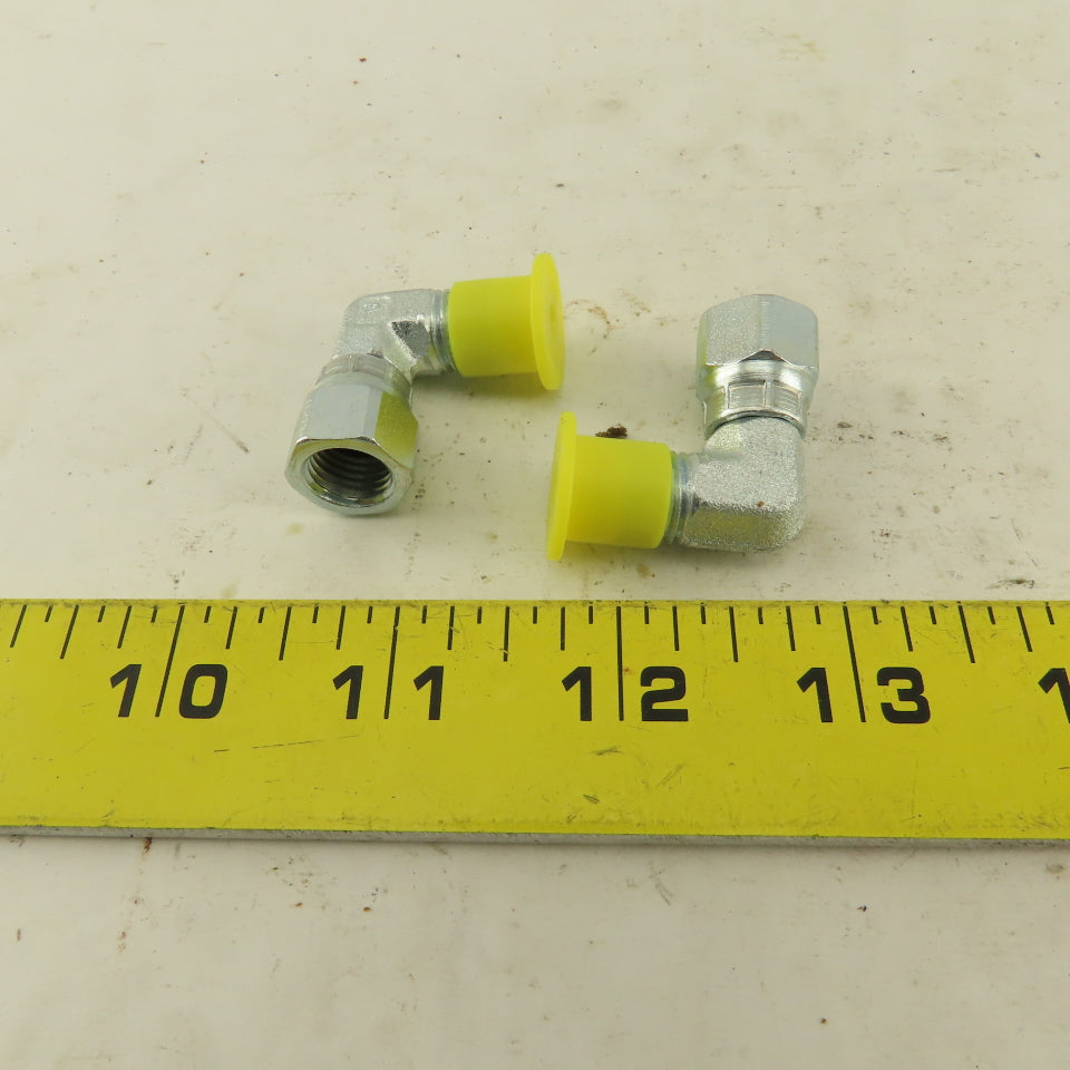Parker 4C6X-S 3/16" OD Tube 7/16-20 JIC Male X 7/16 Female Swivel Lot Of 2