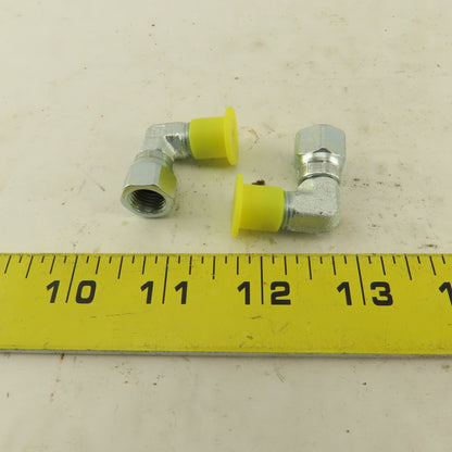 Parker 4C6X-S 3/16" OD Tube 7/16-20 JIC Male X 7/16 Female Swivel Lot Of 2