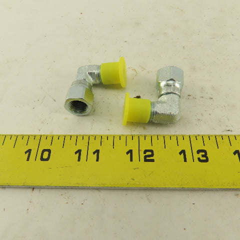 Parker 4C6X-S 3/16" OD Tube 7/16-20 JIC Male X 7/16 Female Swivel Lot Of 2