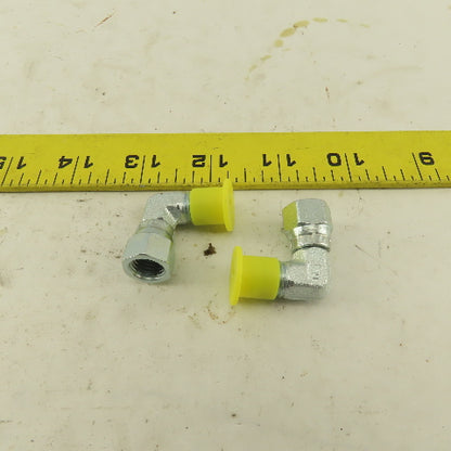 Parker 4C6X-S 3/16" OD Tube 7/16-20 JIC Male X 7/16 Female Swivel Lot Of 2