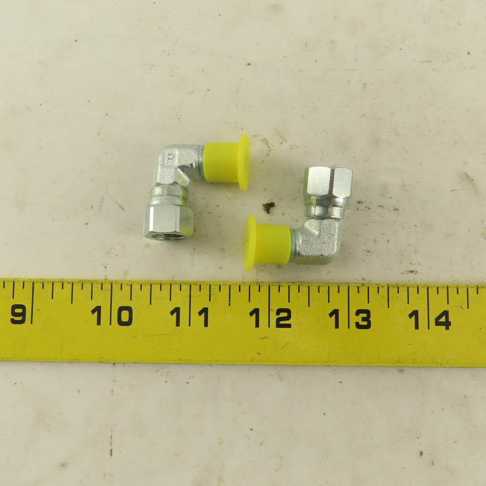 Parker 4C6X-S 3/16" OD Tube 7/16-20 JIC Male X 7/16 Female Swivel Lot Of 2