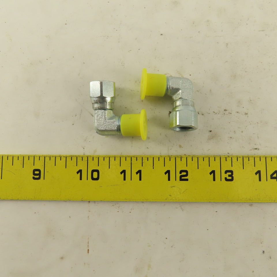 Parker 4C6X-S 3/16" OD Tube 7/16-20 JIC Male X 7/16 Female Swivel Lot Of 2