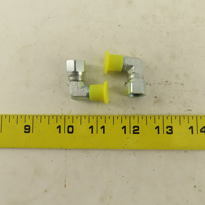 Parker 4C6X-S 3/16" OD Tube 7/16-20 JIC Male X 7/16 Female Swivel Lot Of 2