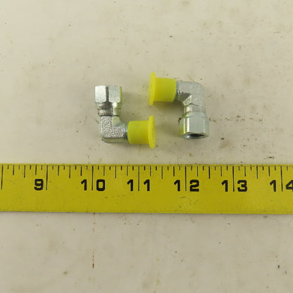 Parker 4C6X-S 3/16" OD Tube 7/16-20 JIC Male X 7/16 Female Swivel Lot Of 2