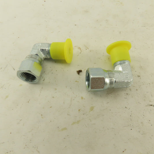 Parker 4C6X-S 3/16" OD Tube 7/16-20 JIC Male X 7/16 Female Swivel Lot Of 2
