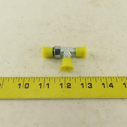 Parker 4R50XS 3/16" Tube OD 7/16-20 ORB Male X 7/16-20 (-4) JIC Flare Run TEE