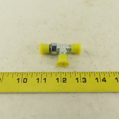 Parker 4R50XS 3/16" Tube OD 7/16-20 ORB Male X 7/16-20 (-4) JIC Flare Run TEE
