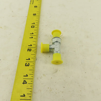 Parker 4R50XS 3/16" Tube OD 7/16-20 ORB Male X 7/16-20 (-4) JIC Flare Run TEE