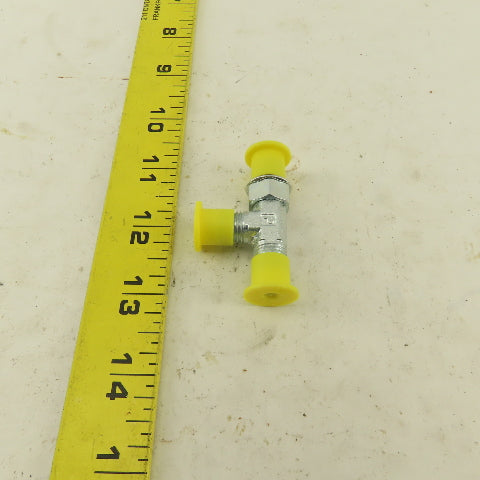 Parker 4R50XS 3/16" Tube OD 7/16-20 ORB Male X 7/16-20 (-4) JIC Flare Run TEE