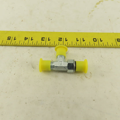 Parker 4R50XS 3/16" Tube OD 7/16-20 ORB Male X 7/16-20 (-4) JIC Flare Run TEE