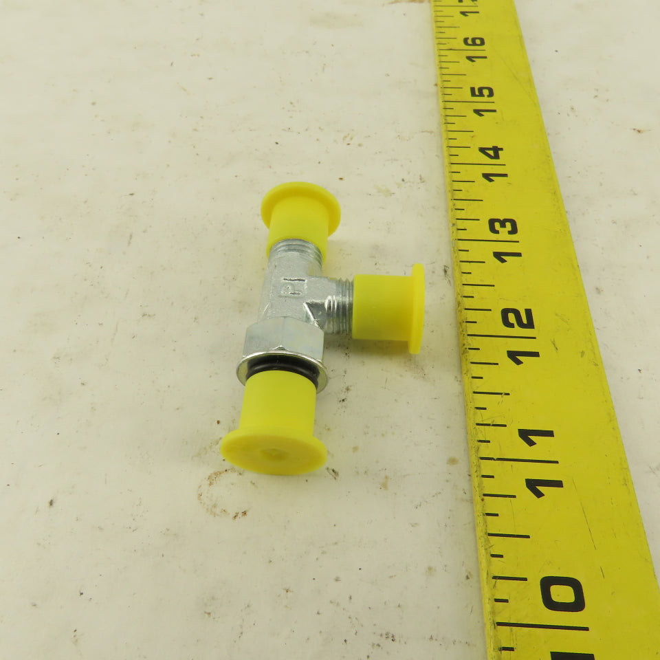 Parker 4R50XS 3/16" Tube OD 7/16-20 ORB Male X 7/16-20 (-4) JIC Flare Run TEE