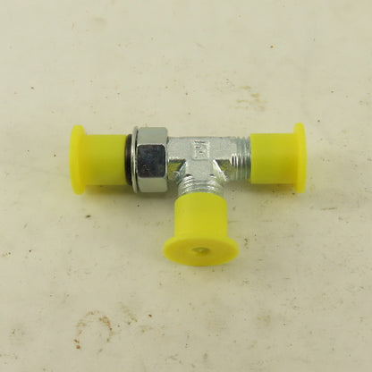 Parker 4R50XS 3/16" Tube OD 7/16-20 ORB Male X 7/16-20 (-4) JIC Flare Run TEE