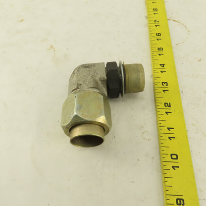 Parker 3/4" Tube OD  1-5/16-12 JIC Flare X 1-1/16-12 ORB 90° Elbow