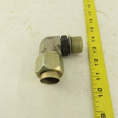 Parker 3/4" Tube OD  1-5/16-12 JIC Flare X 1-1/16-12 ORB 90° Elbow
