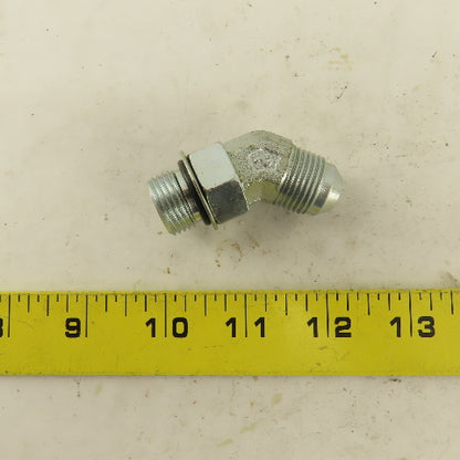Parker 3/8" OD Tube 3/4-16 (-8) X 3/4-16 ORB 45° Elbow