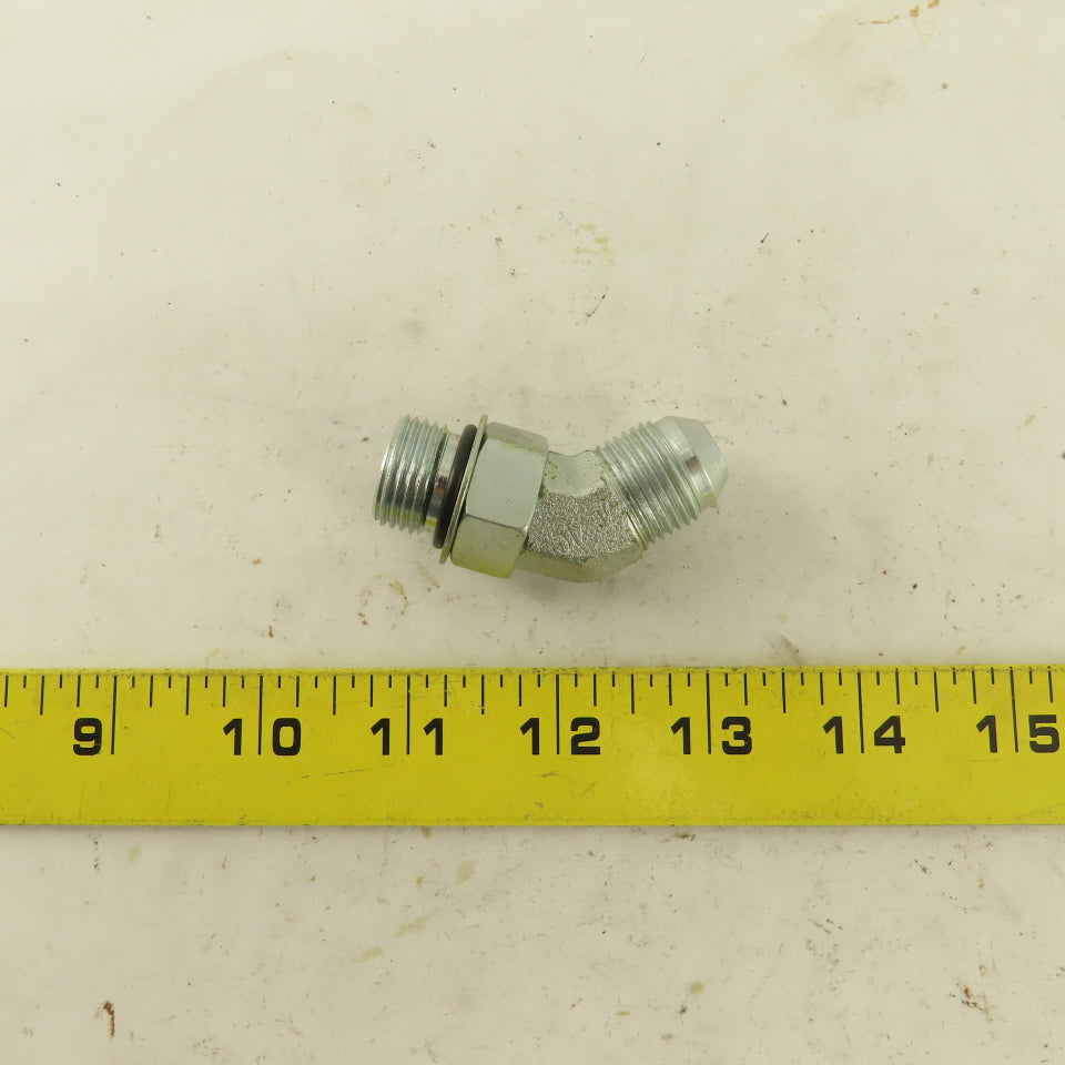Parker 3/8" OD Tube 3/4-16 (-8) X 3/4-16 ORB 45° Elbow
