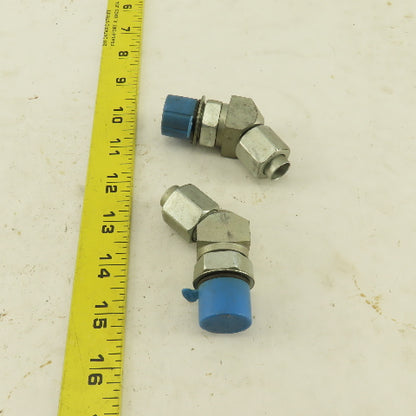 3/8" Tube 3/4-16 (-8) Male Flare X 7/8-14 ORB 45° Elbow Lot Of 2
