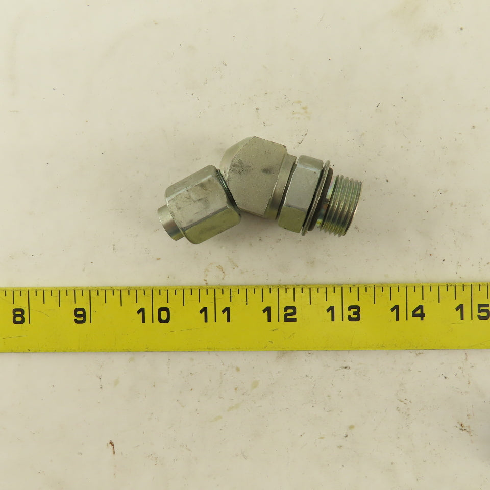 3/8" Tube 3/4-16 (-8) Male Flare X 7/8-14 ORB 45° Elbow Lot Of 2