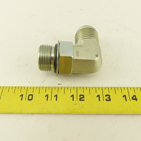 Parker 5/8" OD Tube 1-1/16-12 (-12) JIC Flare X 1-1/16-12 ORB 90° Elbow