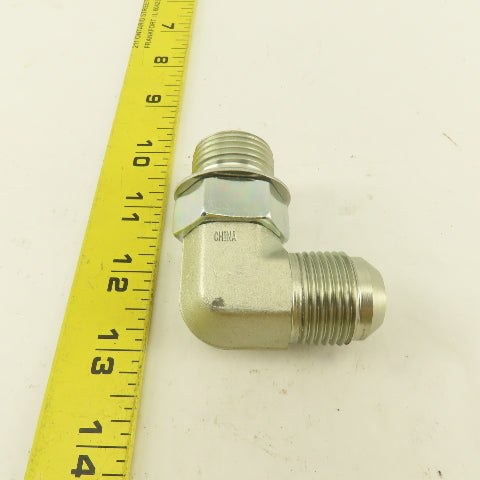 Parker 5/8" OD Tube 1-1/16-12 (-12) JIC Flare X 1-1/16-12 ORB 90° Elbow