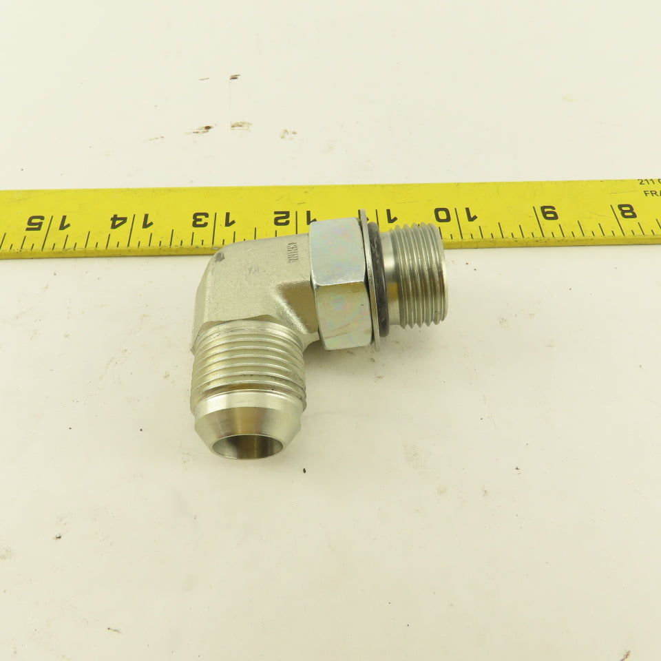 Parker 5/8" OD Tube 1-1/16-12 (-12) JIC Flare X 1-1/16-12 ORB 90° Elbow
