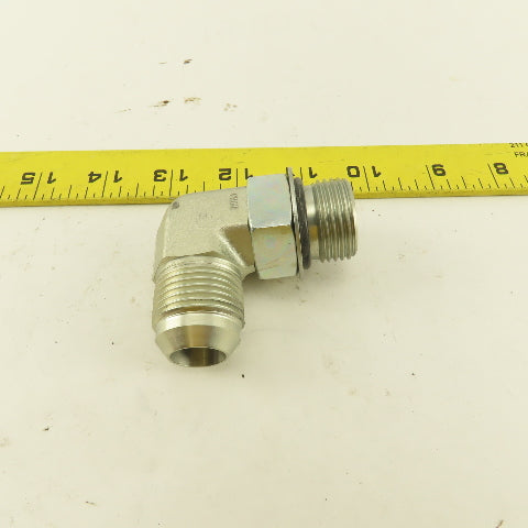 Parker 5/8" OD Tube 1-1/16-12 (-12) JIC Flare X 1-1/16-12 ORB 90° Elbow