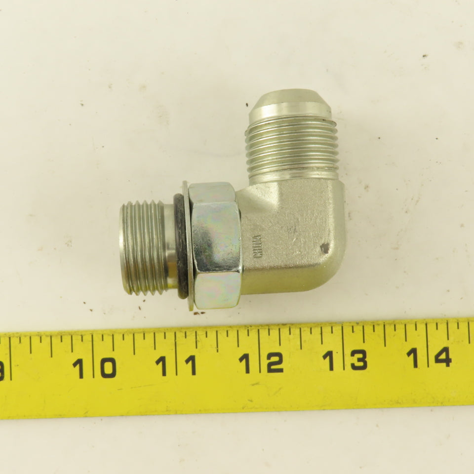 Parker 5/8" OD Tube 1-1/16-12 (-12) JIC Flare X 1-1/16-12 ORB 90° Elbow