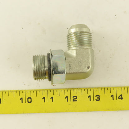 Parker 5/8" OD Tube 1-1/16-12 (-12) JIC Flare X 1-1/16-12 ORB 90° Elbow