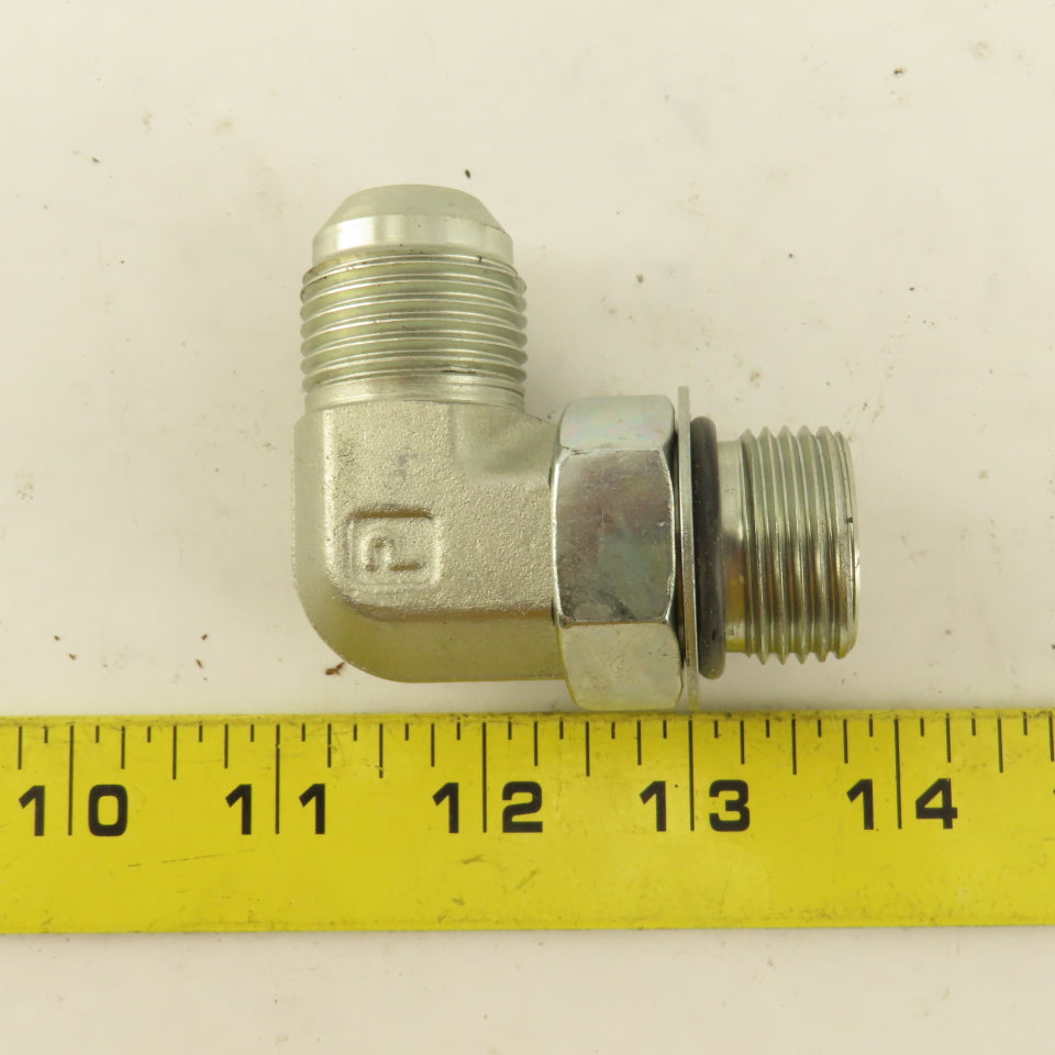 Parker 5/8" OD Tube 1-1/16-12 (-12) JIC Flare X 1-1/16-12 ORB 90° Elbow