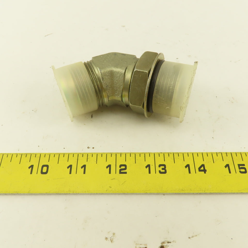 Parker 7/8" OD Tube 1-5/16-12 JIC Flare X 1-5/16-12 ORB 45° Elbow
