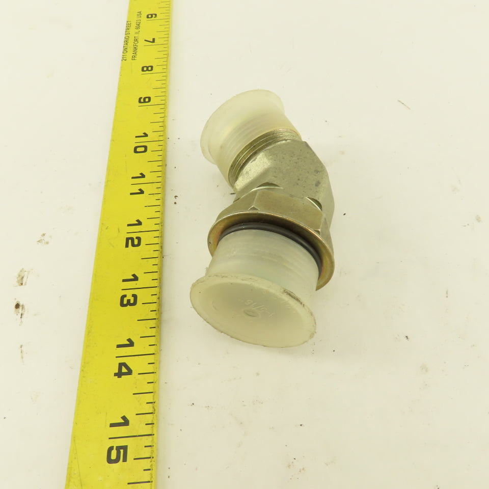 Parker 7/8" OD Tube 1-5/16-12 JIC Flare X 1-5/16-12 ORB 45° Elbow
