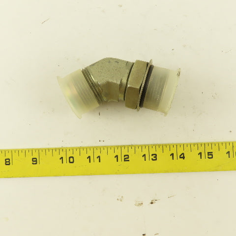 Parker 7/8" OD Tube 1-5/16-12 JIC Flare X 1-5/16-12 ORB 45° Elbow