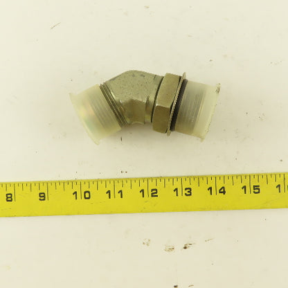 Parker 7/8" OD Tube 1-5/16-12 JIC Flare X 1-5/16-12 ORB 45° Elbow