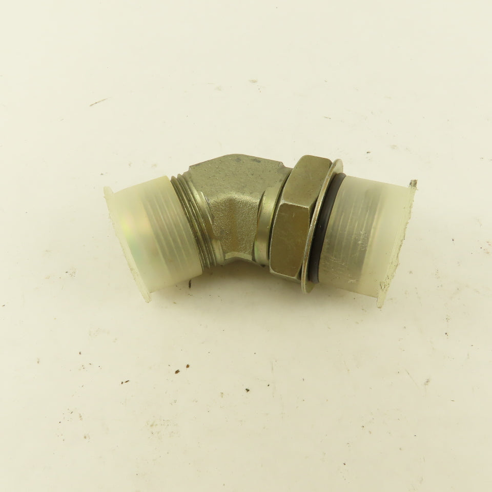 Parker 7/8" OD Tube 1-5/16-12 JIC Flare X 1-5/16-12 ORB 45° Elbow