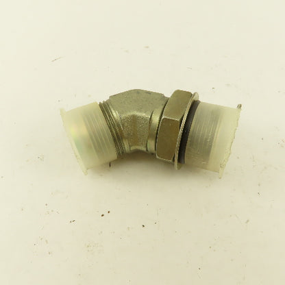 Parker 7/8" OD Tube 1-5/16-12 JIC Flare X 1-5/16-12 ORB 45° Elbow