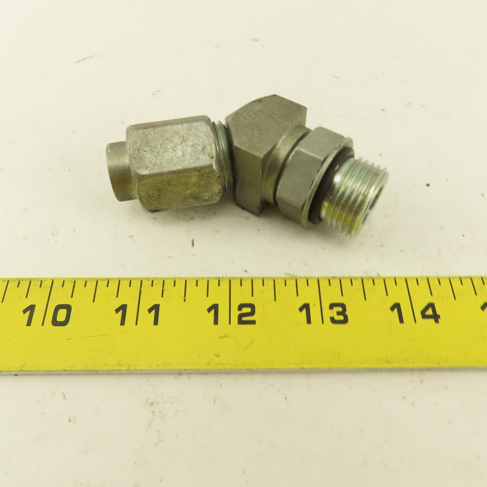 1/2" OD Tube 7/8-14 JIC Flare X 7/8-14 ORB 45° Elbow