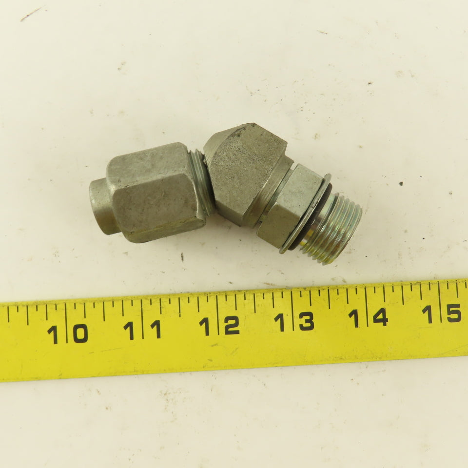 1/2" OD Tube 7/8-14 JIC Flare X 7/8-14 ORB 45° Elbow