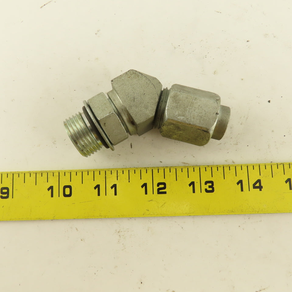 1/2" OD Tube 7/8-14 JIC Flare X 7/8-14 ORB 45° Elbow